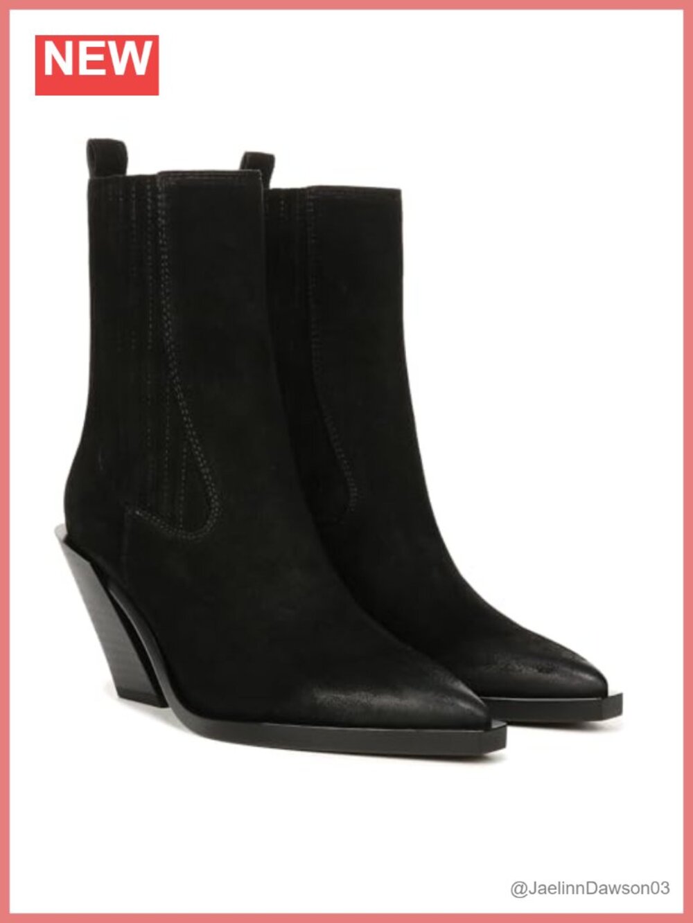 Sam Edelman Mandey Snip Toe Block Heel Western Ankle Bootie